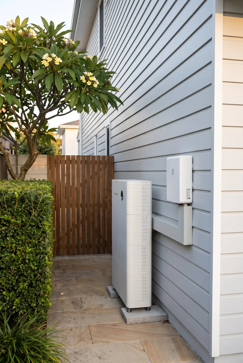 A battery on the side of a home